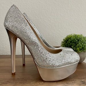 ALDO Silver Sparkly high heels